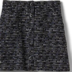 [10]Banana Republic Black Blue A-Line Mini Skirt for Work
